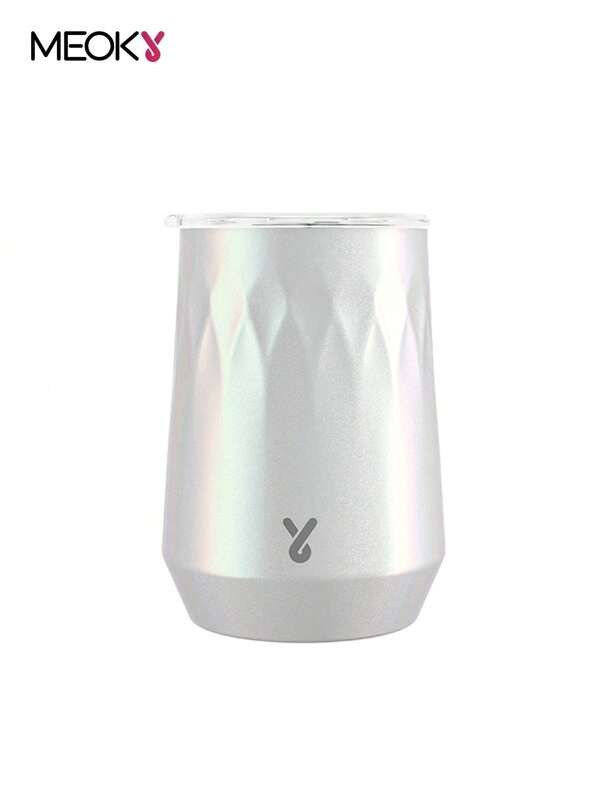 14oz Stainless Steel Wine Tumbler With Lid, Stemless Double Insulated Wine Glass, With Leak-Proof Lid - Keeps Drinks Hot & Cold, Suitable For Different Scenes, Parties, Outdoor, Gifts