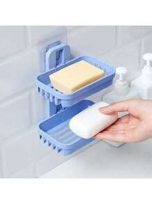 Wall Mount Draining Soap Holder, Wall Mount Draining Soap Dish, Soap Dish, Soap Box, Double Layer Soap Dish, Double Layer Soap Box, Drill-Free Soap Dish, Drill-Free Soap Box, Self-Adhesive Soap Dish, Self-Adhesive Soap Box, Wall Mount Organizer, Wall Mount Draining Soap Holder, Wall Mount Draining Soap Dish, Drill-Free Wall Mount Draining Organizer, Soap Dish Rack Back To School