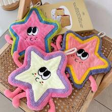 1pc/3pcs Dopamine Star Cartoon Towel, Cute Star Dishcloth, Polyester, Soft & Absorbent, Modern Style, Cartoon Pattern | Kitchen And Bathroom Towels, For Hand Washing. Back To School Dish Cloths Kitchen Towel
