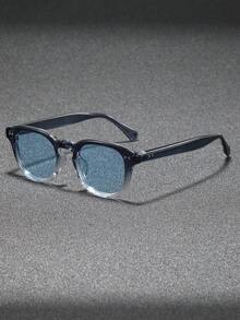 1 Pair Men's Retro Rivet Round Fashion Glasses, Versatile For Street Style, Outdoor, Riding, Beach, Party Back To School Fashionable Preppy School Look - Multicolor - View 10