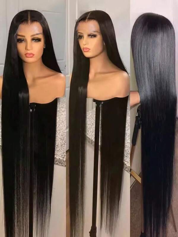 Pelucas frontales de encaje HD rectas sin pegamento de cabello humano mezclado para mujer, de 4*4, 5*5, 13x4, 13x6, de 10 a 36 pulgadas, para usar y llevar, de encaje suizo transparente, de cabello humano brasileño liso, con cierre de encaje, densidad del 200%, pre-arrancado con cabello de bebé, de fibra sintética resistente a altas temperaturas