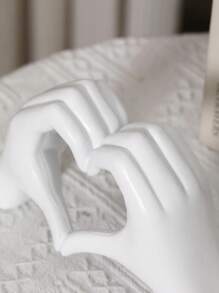 1pc Love Hand Gesture Decoration, Heart Finger Sculpture Modern Art Figurine Personalized Hand Decor, Creative Wedding Table Centerpiece, Valentine Or New Year Gift