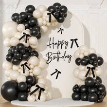 5 10 18 Inch Black Sand White Champagne Gold Latex Balloons Arch Garland Kit, 127Pcs Bow Ribbons With Black Beige Cream Explosion Star Foil Balloons For Babyshower Engagement Wedding Bachelorette Party 13 16 18 21 30 40 Birthday Decorations - Color Mixing - View 8