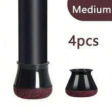 12/24PCS Round Chair Leg Floor Protectors, Thickened Felt Bottom, Anti Slip Reusable Chair Leg Covers,Furniture Sliders, Scratch Free, Noise Free, Suitable For Various Furniture Legs And Flooring(Black)