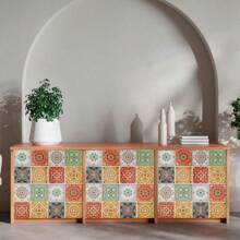1 Roll Bohemian Tile Sticker Roll Self-Adhesive Waterproof And Oil Resistant Wallpaper, Suitable For Upgrading Kitchen, Bathroom, Cabinet And TV Walls, Made Of Vinyl Material, Randomly Matched With Patterns, Easy To Apply And Remove, Kitchen Wall Decoration | Artistic Wallpaper Design