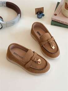 1 par de zapatos planos casuales y versátiles de estilo coreano con suela blanda para niños