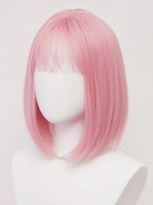 XYUNMI Cool Brown Bob Wig Short Straight Hair With Bangs 12 Inch Lightweight Breathable Women's Heat Resistant Synthetic Wig For Daily Wear Party Role Play Beautiful Natural Lively Cute Short Hair