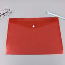 1 pièce/5 pièces Chemise plastique transparente A4, Pochette de document à fermeture bouton étanche, Sac de tri et de rangement coloré, Chemise de devoirs pour élève, Fournitures de rangement pour bureau/école
