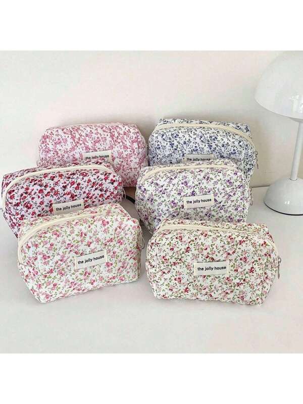 1 pièce Nouveau sac de maquillage floral de printemps, sac de transport portable pour femmes, sac cosmétique à main, pochette de maquillage, organisateur de maquillage, sac de maquillage pour femmes, sac de rangement pour maquillage pour filles, sac de soins de la peau, sac de toilette multifonction. Sac de maquillage avec fermeture éclair pour les cosmétiques, les soins de la peau, les pinceaux, le rouge à lèvres, le vernis à ongles, les pièces de monnaie, les clés, les petits articles. Essentiels de voyage, essentiels pour la croisière, essentiels pour le dortoir, cadeaux pour la fête des mères, cadeaux pour les demoiselles d'honneur, cadeaux d'anniversaire.
