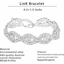 3 4 Pieces Women Jewelry Set Rhinestone Crystal Bride Statement Choker Necklace Tiara Crown Link Bangle Bracelet Teardrop Dangle Earrings Set7