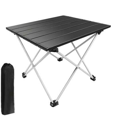 Lucn Portable Camping Table, Lightweight Folding Camping Table Fold Up Outdoor Trestle Table, Folding Garden Table With Aluminum Table Top And Carry Bag For Easy Storage, 40*35*32 Cm