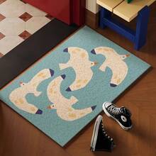 1pc Cartoon Coil Door Mat, Bathmat, Cute And Fashionable Entrance Floor Mat, Rayon Circle Floor Mat, Home Use Anti-Slip Foot Pad For Entering Doors Back To School