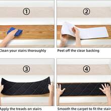 Stair Treads For Wooden Steps Indoor, 20*65cm 4/15pcs Non Slip Carpet Stair Treads With Reusable Adhesive For Elders And Dogs, 8*25.6inch Surface Polyester TPR Backing Stair Runner Rugs, Carpet Stair Treads - Multicolor - View 12