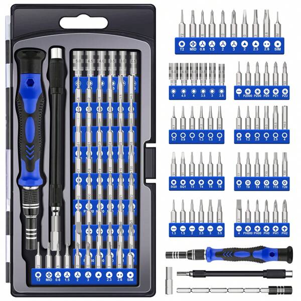 60-In-1 Precision Screwdriver Set, Electronics Repair Tool Kit, Magnetic Flexible Shaft Driver Set, Phone Extension Rod, Suitable For Disassembling Smartphones, Game Consoles, PCs, Tablets And More