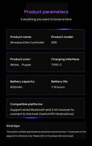 Lenovo S06 Wireless Game Controller Dual Hall 3D Joystick Six-Axis Somatosensory Gyroscope Support Switch/PC/Mobile Phone Burst TURBO Non-Slip Grip No Delay E-Sports Grade Handle