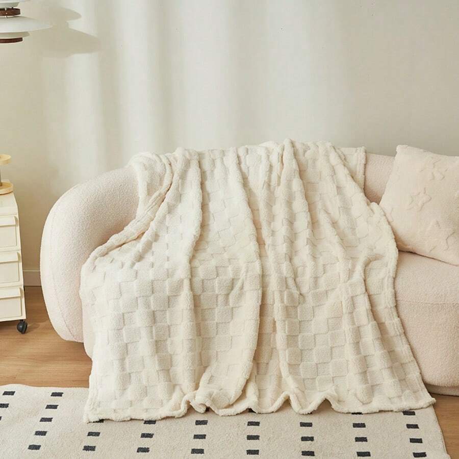 Soft Warm Solid Blanket Fleece Plush Throw Rug Home Decor Sofa All Size Bedding - 藍色 - 查看 1
