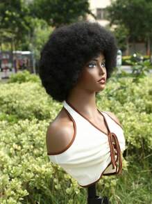 Musik Festival 12 Zoll Afro Krause Schwarz Weiß Pink Blau Lila 613 Grau Braun Synthetische Pony Perücken 70er 80er Jahre Perücken für Frauen und Männer Synthetisches Haar Afro Geflecht Synthetische Perücke mit großem voluminösem und weichem natürlichem Look Voll Pumps Perücke für - Cosplay und Alltagstragen