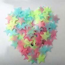 100 Pieces Of Realistic 3D Star Decals That Add A Sparkling Touch To The Night Sky, Perfect For Children's Bedrooms, Bedding, Or Gifts.Glow-In-The-Dark Star Stickers For Decorating Ceilings,