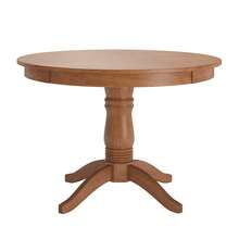 Lexington 42" Round Wood Pedestal Base Dining Table, White - Oak - View 6