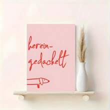 1 pieza Pintura de óleo en lienzo con arte de pared de estilo moderno, líneas abstractas rosas y perro salchicha con texto, decoración de pared para dormitorio, sala de estar, comedor, cocina, estudio, pasillo, dormitorio, regalo ideal para amigos