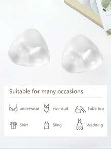 2pcs Women Invisible Padding Magic Bra Inserts Bra, Bikini Breast Petals, Thickened Chest Pad Insert,Breast Push Up Pads, Swimsuit Silicone Bra Pad, Waterproof Pad, Daily Wear
