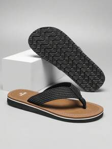 Neue Herren Sommer Outdoor Flip Flops, Offene Zeh Sandalen geeignet für Zuhause und Outdoor Outfit, flach, leicht, atmungsaktiv Sommer Strandpantoffeln - Braun - Übersicht 2