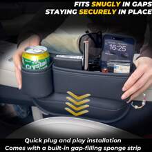 2 Packs Car Seat Gap Filler Organizer, Car Seat Organizer, Seat Gap Storage Box With Cup Holders For Drink, Car Leather Cup Holder Gap Bag Front Seat For Holding Phone, Sunglasses,Keys, Cards(Black)
