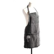 SKKREDenim Apron With 5 Pockets For KitchensHairstylist Aprons For Women Men Adjustable Bib Jean Apron For Arts Cafe Work8h2g - BlackGray - View 6