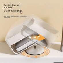 Suction Cup Soap Dish, Rotating Soap Holder With Draining Function, Includes Cleaning Sponge, Keeps Vanity Top Clean, Suitable For Bathroom, Sink, Kitchen Back To School