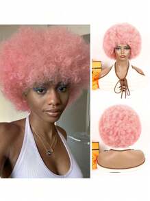 Musik Festival 12 Zoll Afro Krause Schwarz Weiß Pink Blau Lila 613 Grau Braun Synthetische Pony Perücken 70er 80er Jahre Perücken für Frauen und Männer Synthetisches Haar Afro Geflecht Synthetische Perücke mit großem voluminösem und weichem natürlichem Look Voll Pumps Perücke für - Cosplay und Alltagstragen