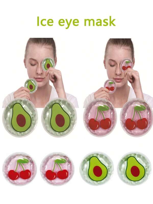 2pcs Fruit Pattern Gel Cooling Eye Mask, Can Remove Dark Circles And Relieve Eye Fatigue, Dual Cold/Hot Eye Compress Pad, Suitable For Summer, Outdoor, Sports, Travel, Kitchen, Bedroom, School, Office, For Women And Men, Adults