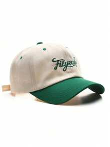 1 Stück Unisex-Baseballkappe Einfarbig mit Buchstabenstickerei, modische und vielseitige Snapback aus Polyester, geeignet für Outdoor-Aktivitäten und den Alltag