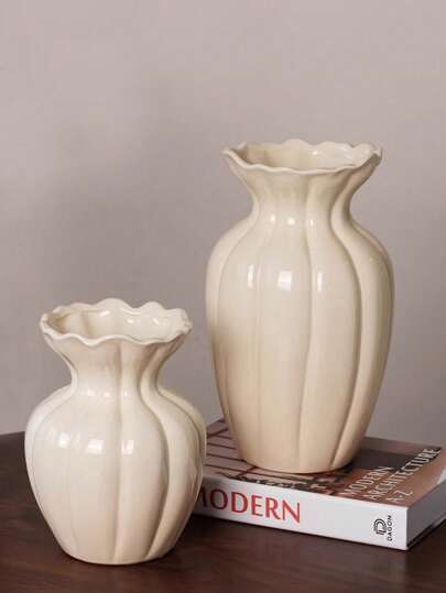 Pc Of Ceramic Vase Retro Elegante It's Flower Arrangement In The Living Room, Moderne ative Piece Dried Flowers, An Ornament Meubel Table. It Can Be Holding Fresh Flowers Water Or Inserting Plastic Artificial Serving As ation Coffee Tables, Desks Room At Home.Room ation, Home ation. Glass view 6