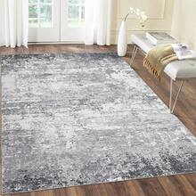 Washable Rug, Abstract Machine Area Rugs For Living Room, Non-Slip, Water-Repellent, Low Pile Modern Rug For Bedroom, Dining Room, Office, Kitchen - Multicolor Grey - View 2