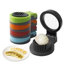 1 pieza de Rebanador de huevos multifuncional, cortador de huevos, rebanador de fresas, apto para huevos hervidos, frutas y verduras, accesorio de cocina, disponible en varios colores