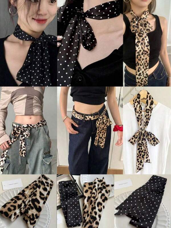 1pc Multifunctional Decorative Belt, Sexy Retro Skinny Long Scarf, Fashion Headband, Neckband, Waistband, Tie, European And American Design Summer, School Fall, Autumn, Halloween