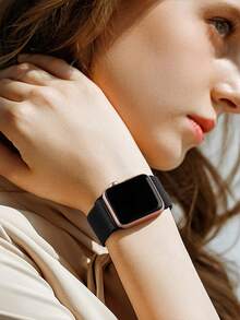 Nylon Watch Band, Compatible With Apple Watch Bands 38mm, 40mm, 41mm, 42mm, 44mm, 45mm, 46mm, 49mm. Soft, Breathable, Elastic Nylon Band. Compatible With Apple Watch Series Ultra/11/10/9/8/76/5/4/3/SE. Men's And Women's Sports And Casual Watch Bands. - Black - View 8