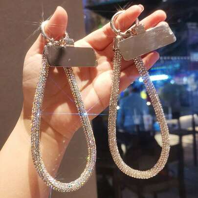 1 件奢华水晶镶嵌手机挂绳腕带，短挂链，适合送给母亲、家人、朋友、生日、节日的礼物，手机吊饰，手机链