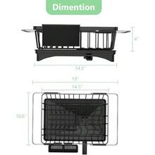 Roll Up Dish Drying Rack Over The Sink Dish Drainer Rack Foldable Sink Drying Rack AntiSlip Silicone Wrapped Dish Drainer For Kitchen Counter - Black - View 2