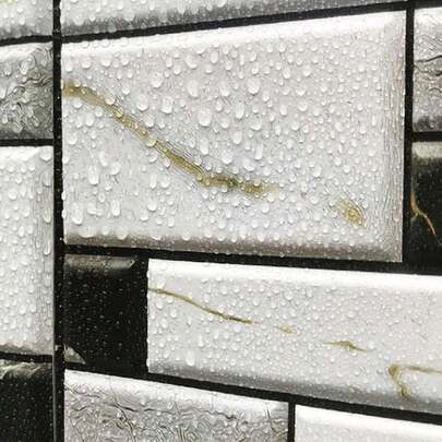 12PCS 3D Tile Brick Wall Sticker Self-Adhesive Waterproof PVC Wallpaper, 30*30cm, Multi-Pattern