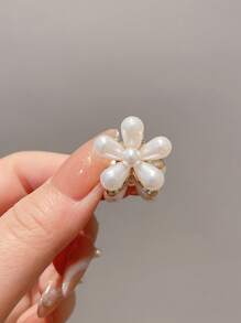 10 Stücke künstliche Perlen Einzelblumen kleine Haarspangen, bezaubernde Blumen Haarklammer, Haarklammer zum Clip für Pony, Dekorationsklammern für Haare, Haarklammer, Haarklammer