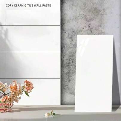 50 piezas de paneles de pared de estilo moderno de mármol blanco con adhesivo - Salpicadero autoadhesivo de vinilo para cocina y baño, diseño de fácil combinación, 23,62X11,81 pulgadas