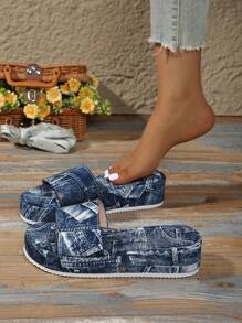 Sandalias de plataforma y cuña para mujer, zapatos de verano de moda para exteriores y playa, diseño nuevo 2025