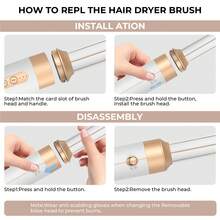 ATOPSKINS Multifunctional All-In-One Hair Styler Set, High Speed ​​Hot Air Blow Dryer Brush Set For Curling, Quick Drying, Straightening - Multifunctional Hair Styling Tool With Multiple Attachments - US A Type Plug(110-127V) - View 10