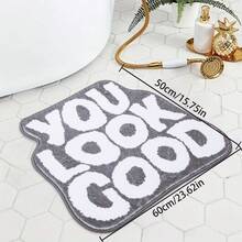 你看起来真棒”可爱又有趣的浴室垫 - 防滑、吸水橡胶背衬地毯，适用于女孩的浴室装饰 | 完美的情人节礼物、生日、毕业、家居装饰、卧室装饰、厨房装饰、客厅装饰、办公室装饰、家居装饰、客厅、浴室地毯、房间装饰、美学学校装饰、学校惊喜、宿舍装饰、返校地毯