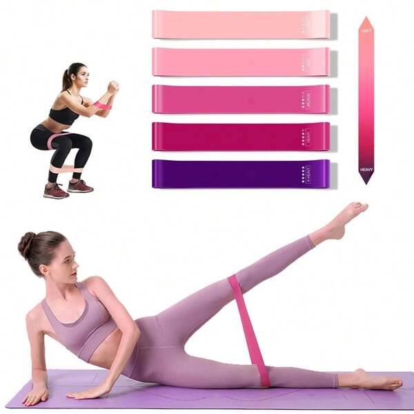 Women Elastic Resistance Bands Yoga Training Gym Fitness Gum Pull Up Assist Rubber Band Pink Crossfit Exercise Workout Equipment