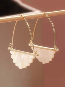 Exquisite weiße fächerförmige Blatt-Ohrringe, modischer Schmuck für Bräute, perfekte Geschenke für Feierlichkeiten
