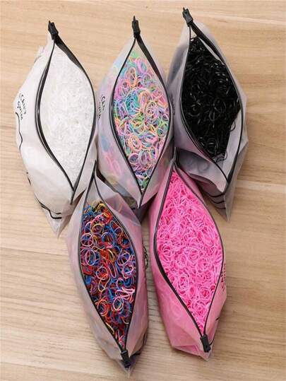 Paquete de 1000/2000 piezas de bandas elásticas desechables para el cabello, lazos y sujetadores de coleta para peinados y decoración casual, accesorios para el cabello para todo el año, adecuados para el gimnasio