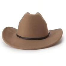Classic Western Felt Cowboy Hat With Wide Brim For Outdoor Use - 1 Pc Style 2: Brown - View 11