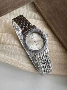 1pc Creative Watch Gold /Silver And Fashionable Quartz Watch, Suitable For Birthday Gift, Anniversary Gift, Daily Matching